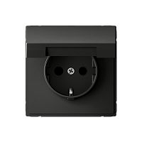 Розетка с заземлением без рамки Systeme Electric ArtGallery  1-м. крышка шторки базальт картинка